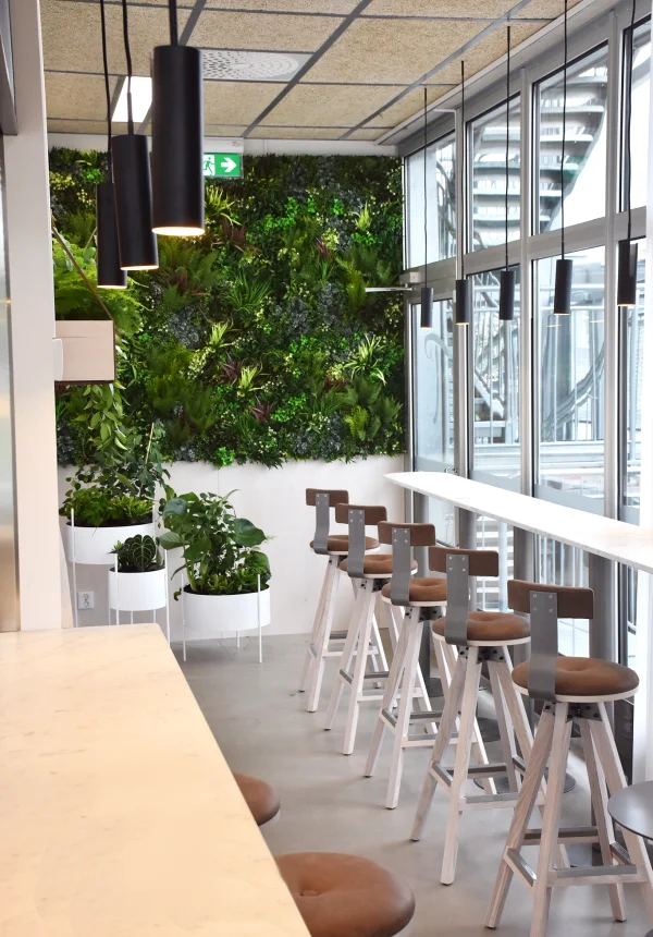 Restaurant Green Wall Design interior decoration 