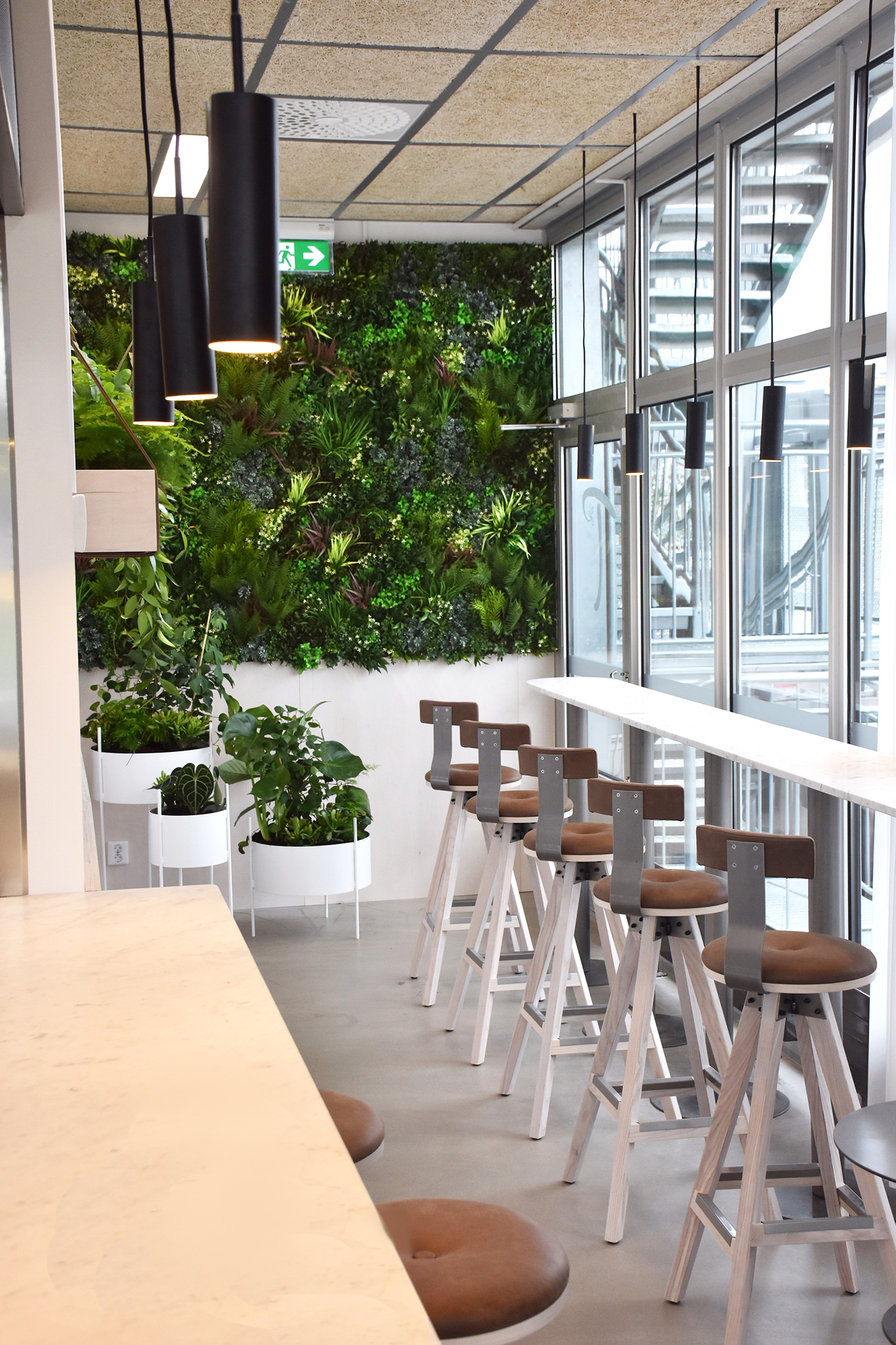 Restaurant Green Wall Design interior decoration 